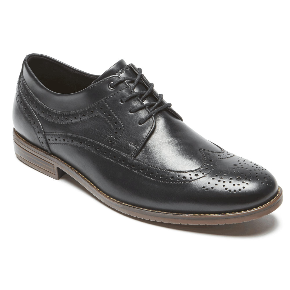 Rockport Singapore Mens Oxfords - Style Purpose 3 Wingtip Black - HR3720541